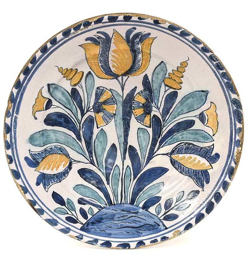 An English Delft Blue Dash Charger, probably Brislington, circa 1690